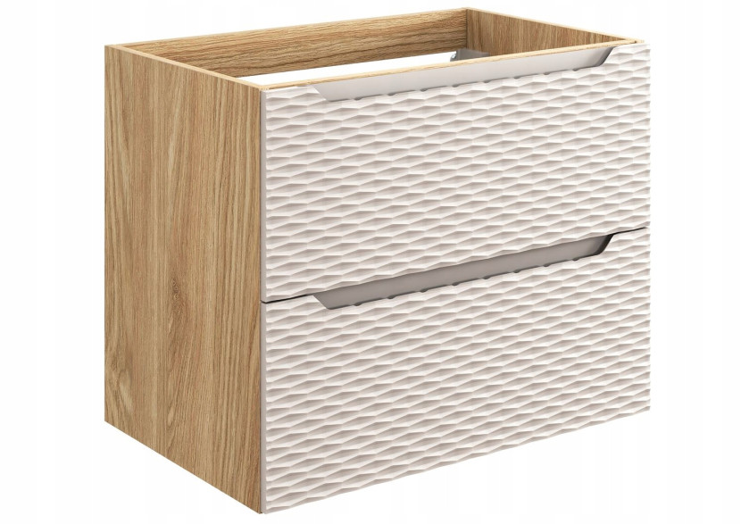 Szafka pod Umywalkę 70 cm BEŻ Wisząca FRONTY 3D OCEAN BEIGE