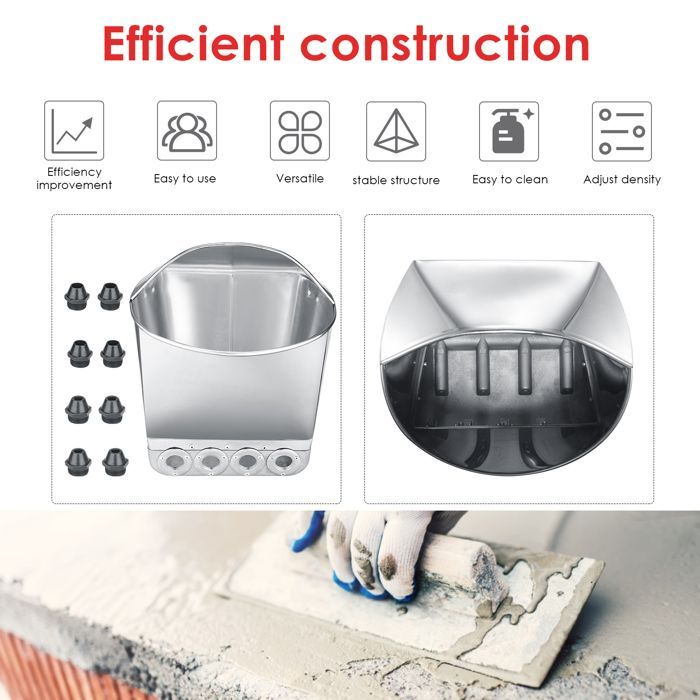 TTLIFE Ciment Mortier Pistolet, 4 Jet Hopper, avec 8 Buses Métalliques Supplémentaires, Hopper Plâtre et Stuc Pulvérisateur