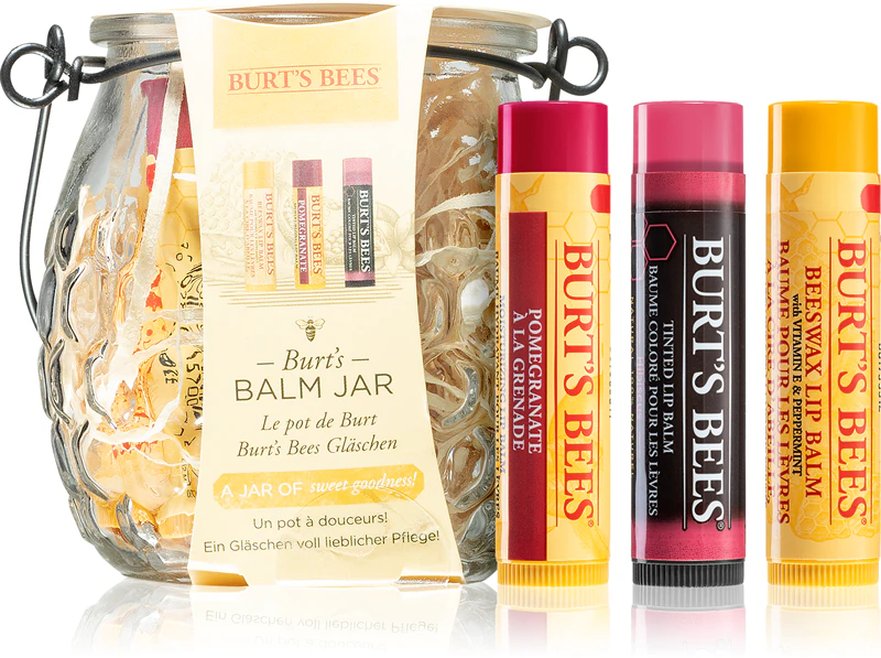 Conjunto de presente de bálsamo labial em pote da Burt's Bees