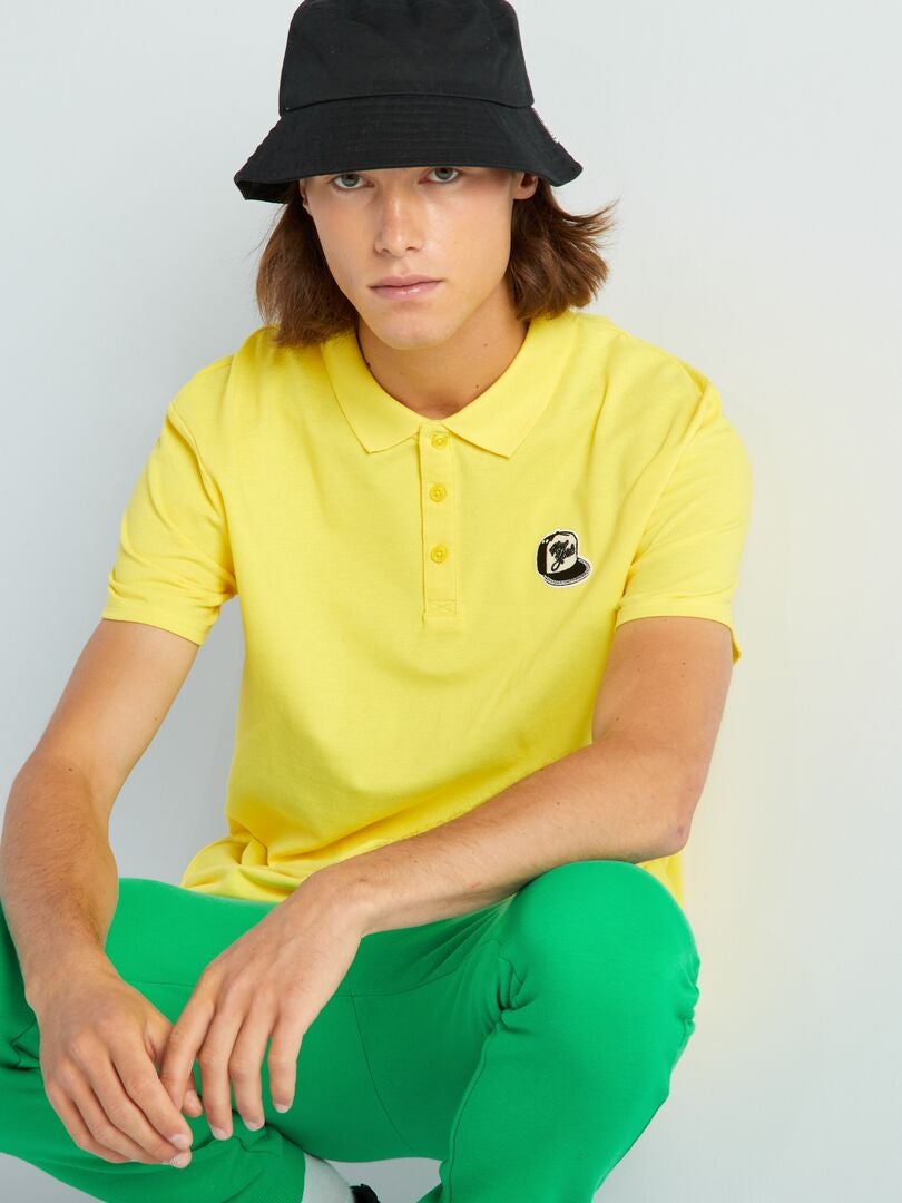 Polo shirt van katoenen piqué - GEEL