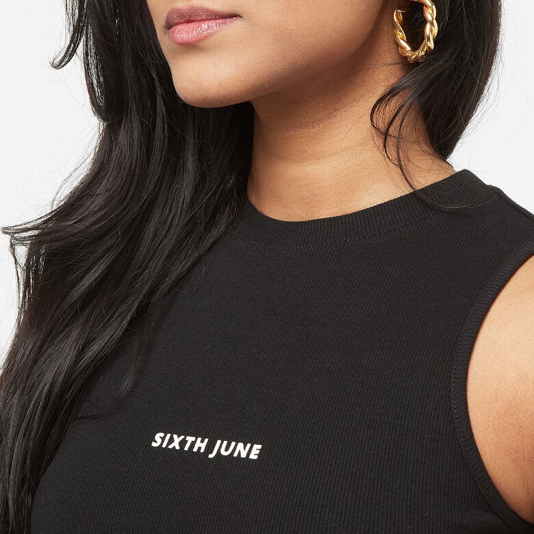 Geripptes Tanktop mit SJ-Logo