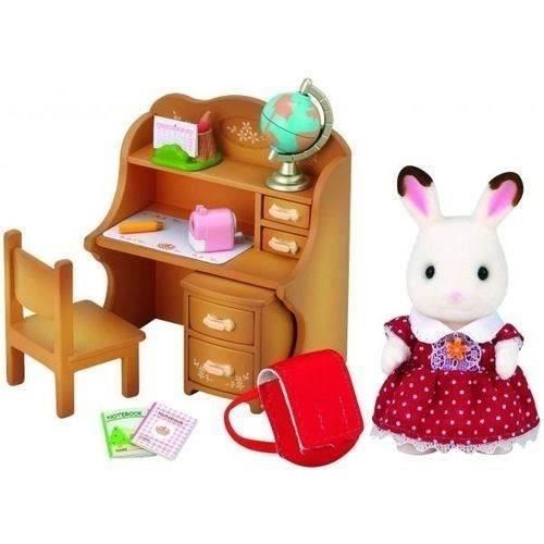 Sylvanian Families Children's Desk - Chocolate Rabbit Sister - Accessories included