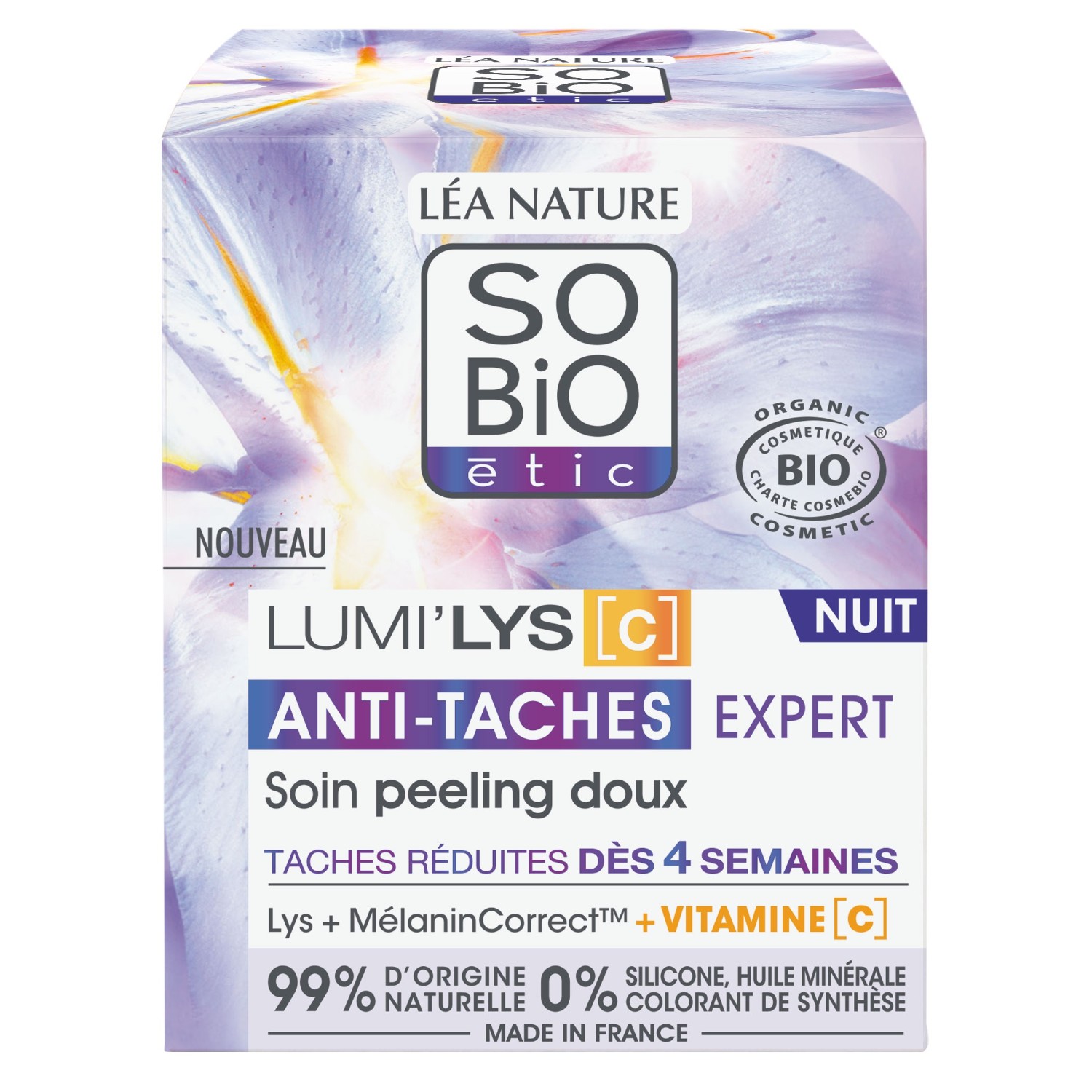 SO BiO étic Soin nuit peeling doux, Lumi'lys [C]