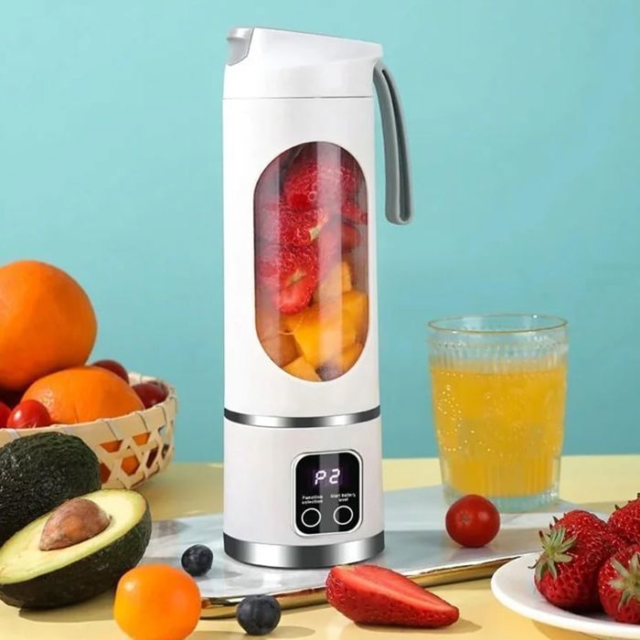 Licuadora portátil recargable por USB – Mini licuadora con 12 cuchillas, tres modos, fácil de limpiar, jugo fresco