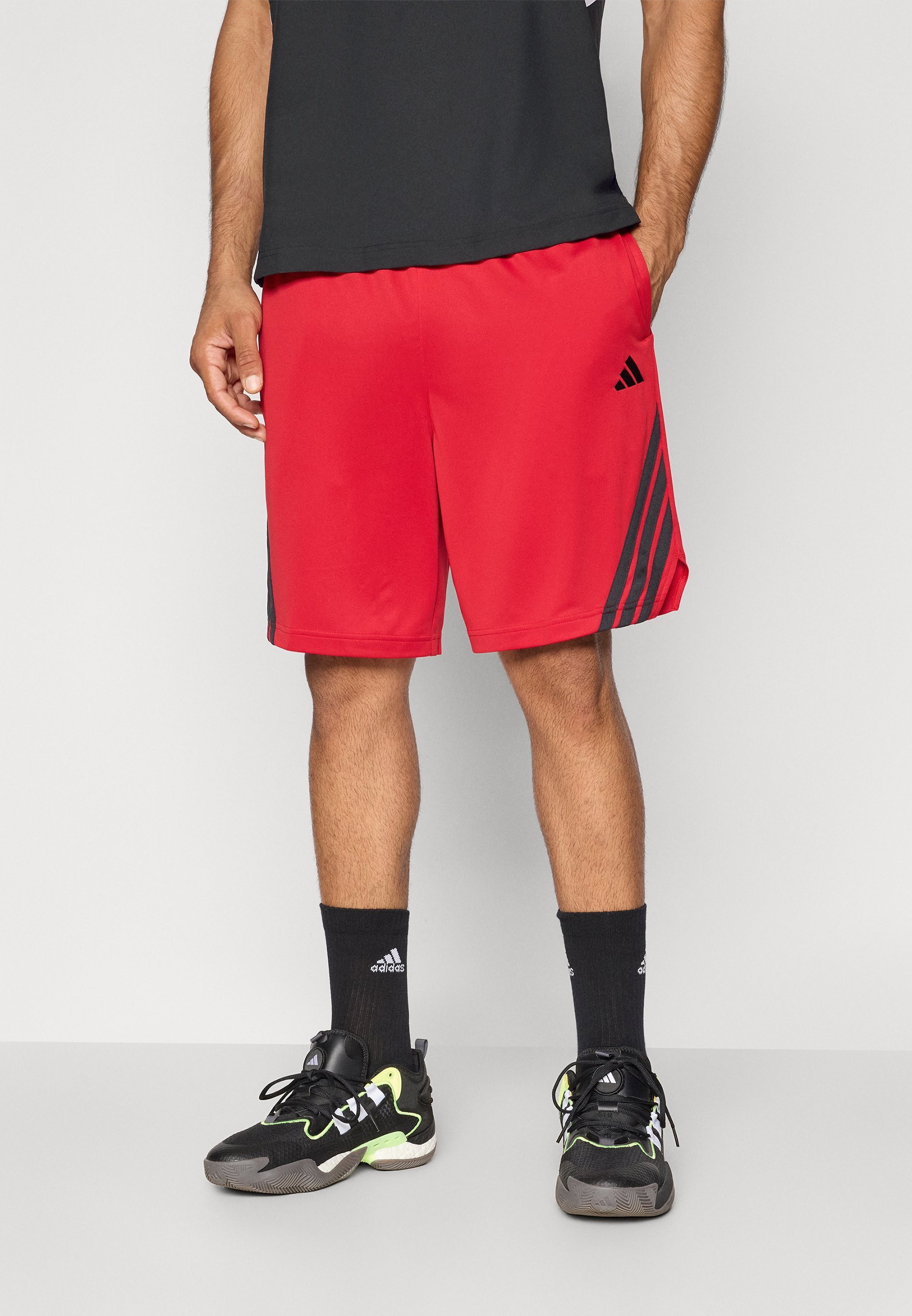 adidas Performance 3-STRIPES - Sportshorts - Team Power rood/zwart