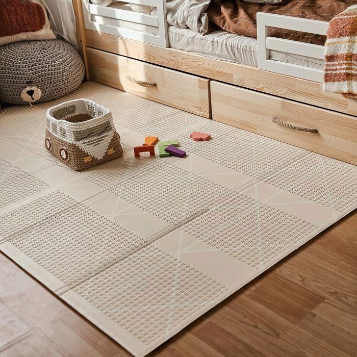 Tapis d'eveil évolutif en Mousse éveil Bébé Mamabrum 180*120, Double Faces, Facile à Nettoyer, Imperméable, Pliable Sac Rangement