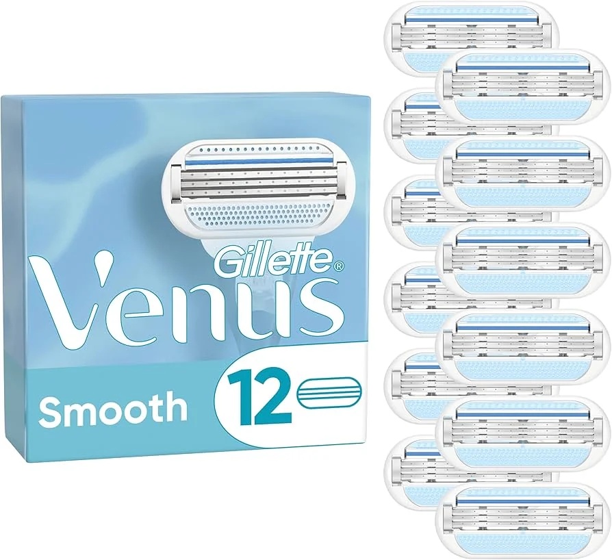 Lâminas de reposição para barbeador Gillette Venus, pacote com 12 unidades