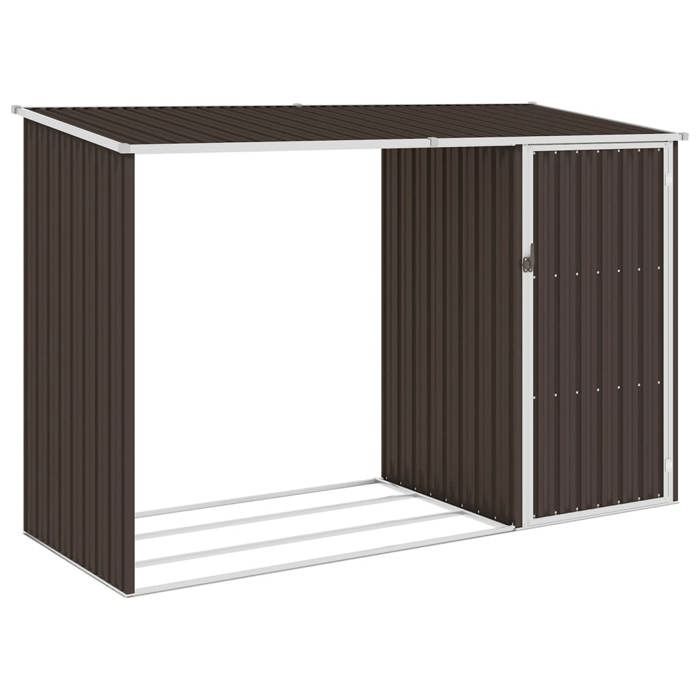 Tuinschuur - UU - Bruin 245x98x159 cm Gegalvaniseerd staal P176