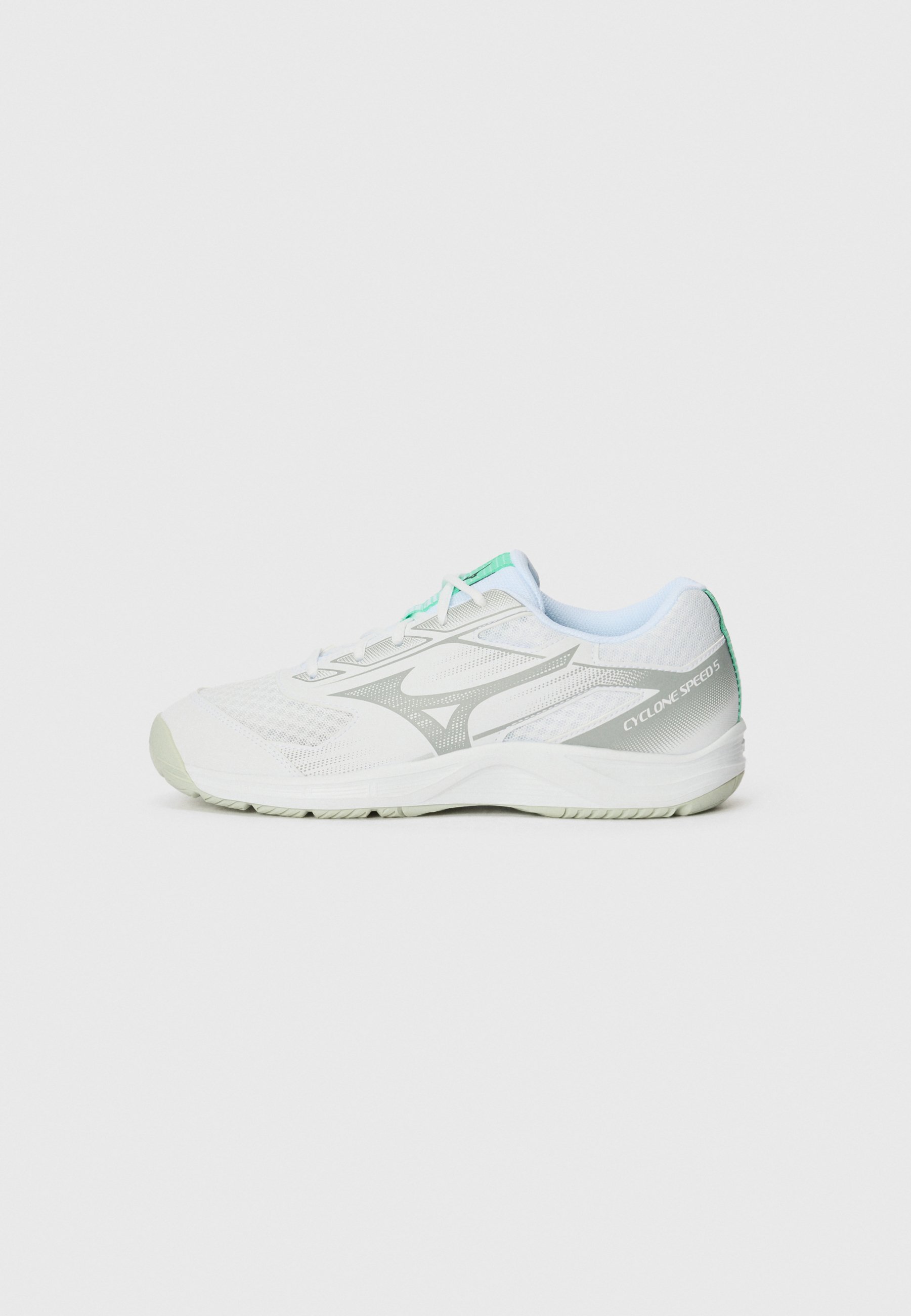 Mizuno CYCLONE SPEED 5 - Chaussures de volley-ball - blanc/noir/émeraude givrée