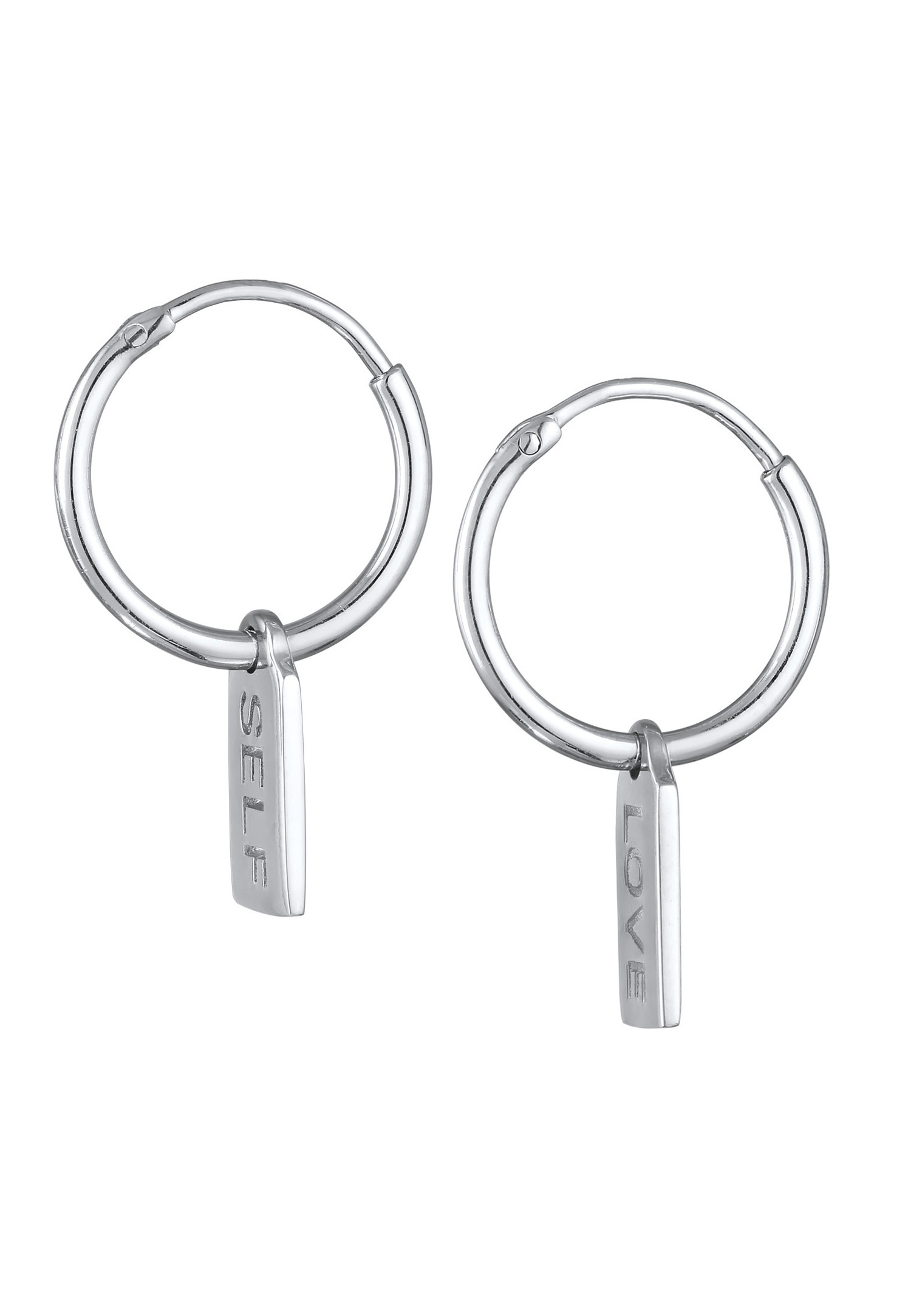 Elli Elli Créoles Femmes Plaquettes Pendentif Selflove Argent Sterling 925