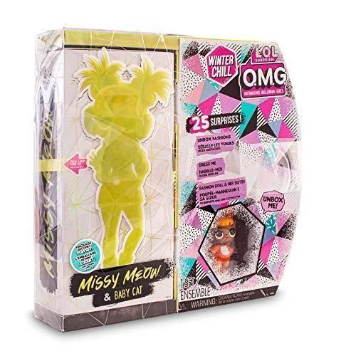 Muñeca - JUEGOS PREZIOSI - LOL Surprise OMG Winter Chill Missy Meow y Baby Cat - Multicolor - Con miniatura