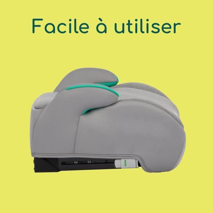 BEBECONFORT Manga i-Fix Kindersitz, ISOFIX-Sitzerhöhung, von 6 bis 12 Jahren, 22–36 kg, 125–150 cm, getöntes Grau