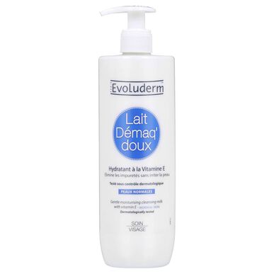 Evoluderm Lait Démaq Doux Hidratante à la Vitamine E Hellävarainen meikinpoistomaito E-vitamiinilla 500 ml 500 ml
