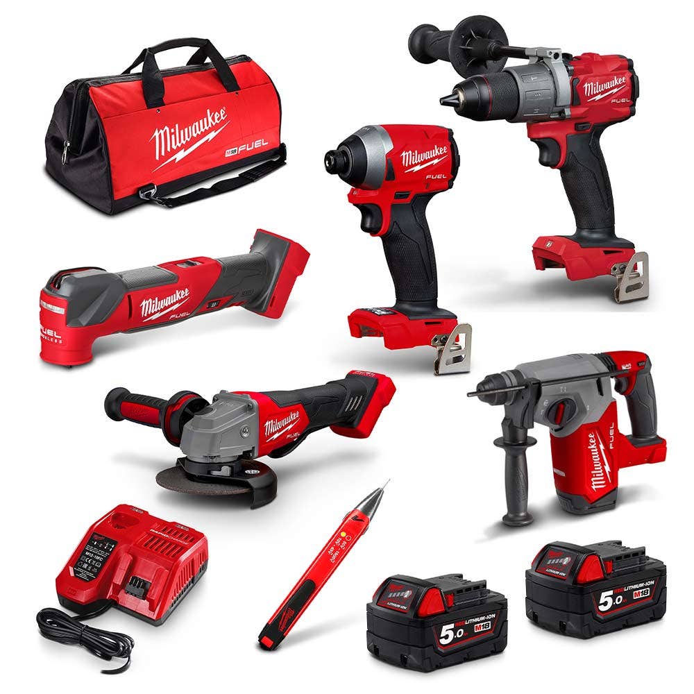MILWAUKEE 18V FUEL™ kombinált készlet 6 részes 2 x 5.0 Ah M18FPP6G2-502B