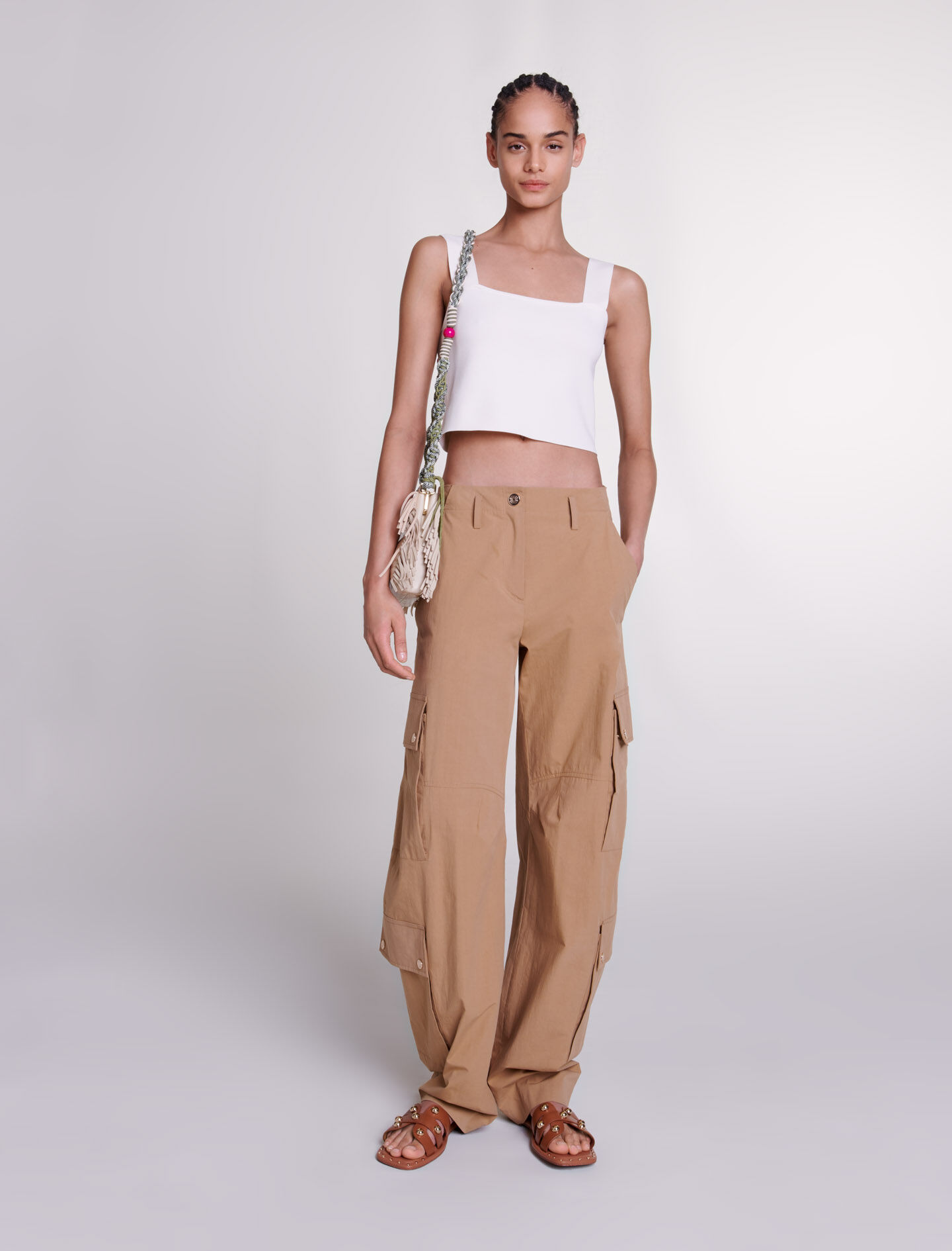 Pantaloni cargo cu buzunare - Bej