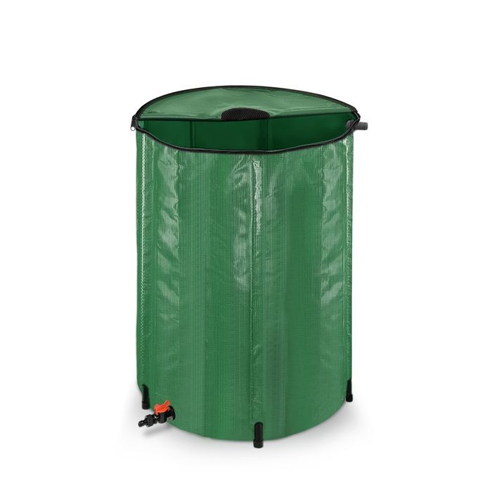 Depósito de agua de lluvia plegable de 200 litros - XMTECH - Verde - Depósito de agua para jardín con grifo de drenaje