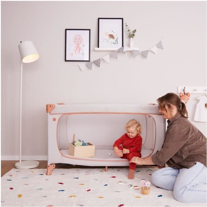 Lit de voyage - HAUCK - DREAM N PLAY PLUS - 60 x 120 cm - Dès la naissance - Pliable - Dusty Cork