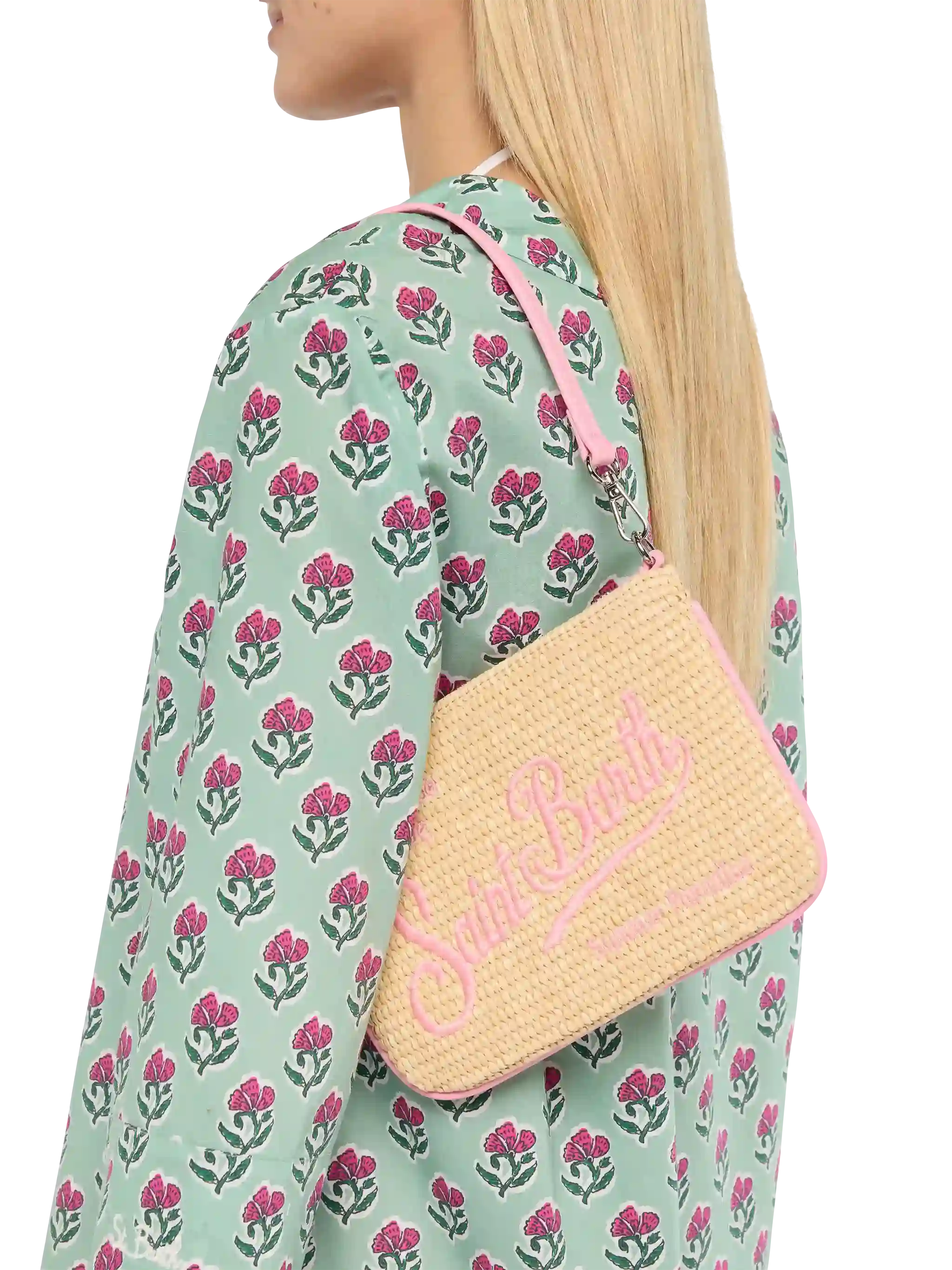 Parisienne minipåse i beige halmeffekt