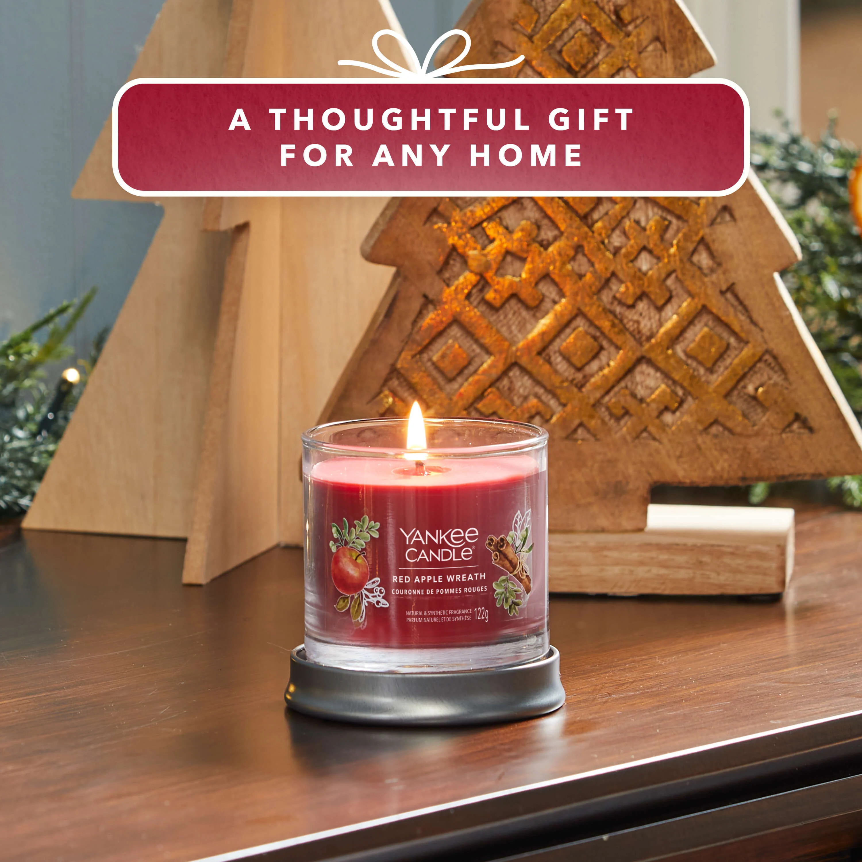 Signature Tumbler Candles Red Apple Wreath - Candela Profumata