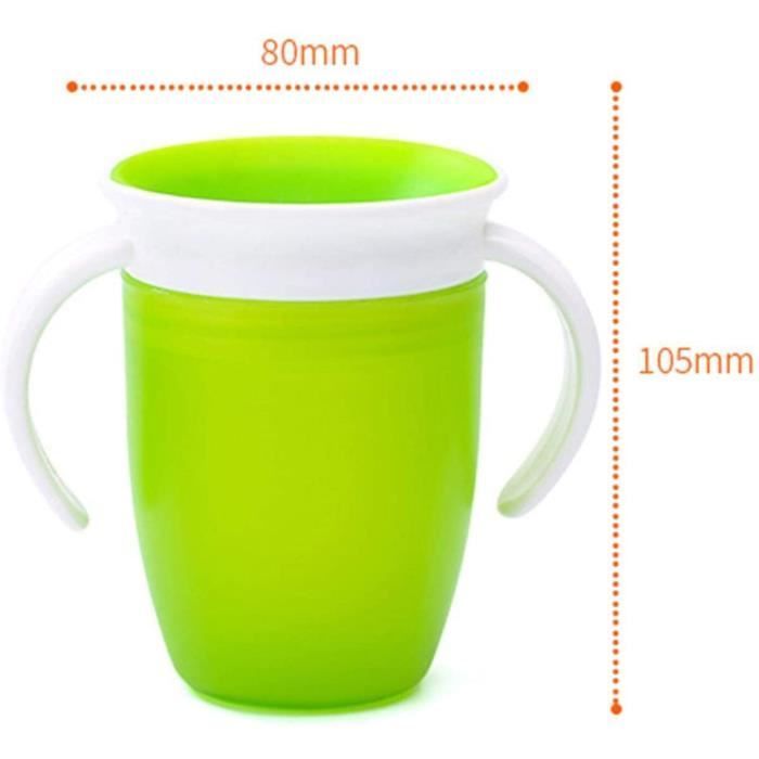 360° trainingsbeker, babytrainingsbeker, leerbeker voor baby's, drinkbeker met zachte tuit en anti-morsfunctie, 2 stuks