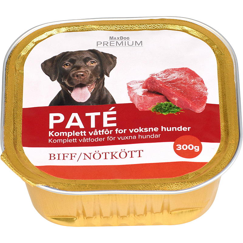 MaxDog Hundemat 300 g oksepaté MaxDog