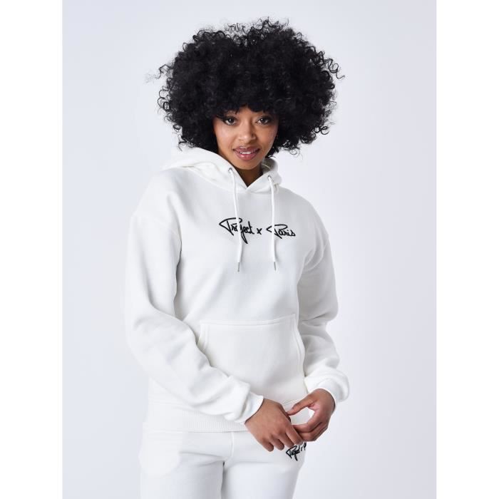Essentials Project X Paris Damen-Hoodie – Off-White – Lange Ärmel – Kapuze