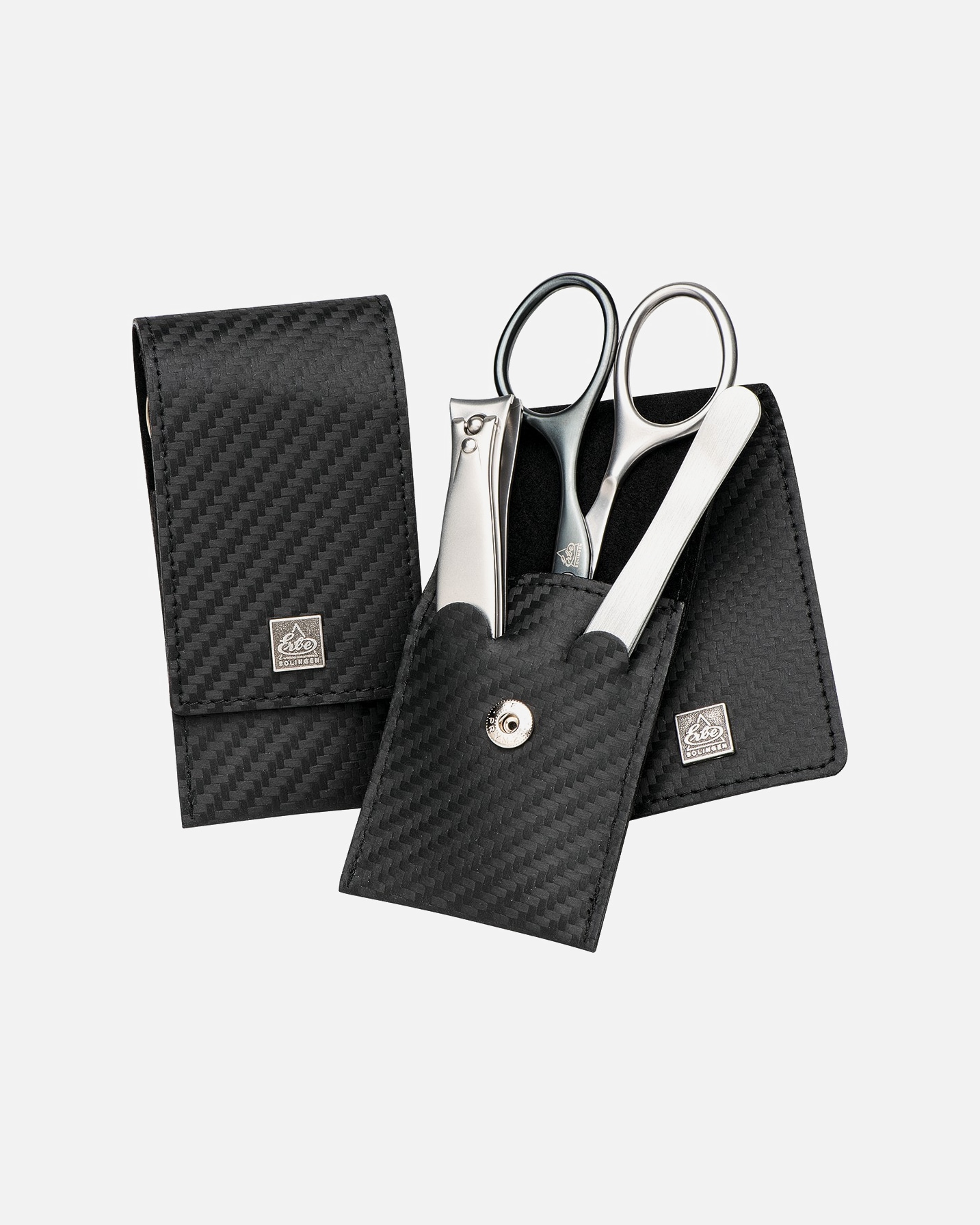ERBE Carbon Manicure-etui MAN-serien “Carbon”, sort, 3 dele - 1 stk.