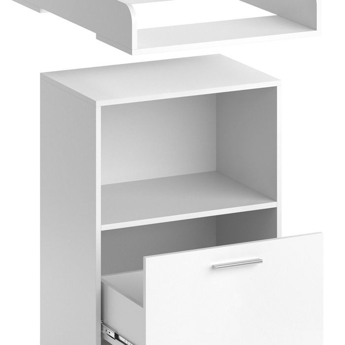 Trocador Leo 60x103cm com gaveta, Branco, Vicco 36744