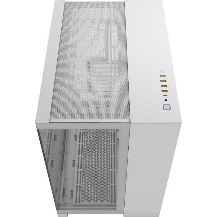 Boîtier PC - CORSAIR - 6500X  Tempered Glass Mid-Tower Dual Chamber - Blanc