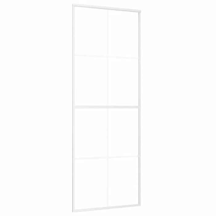 vidaXL Porte Coulissante Porte de Grange Porte d'Intérieur Système de Porte Maison Butée de Porte Verre ESG et Aluminium 151668