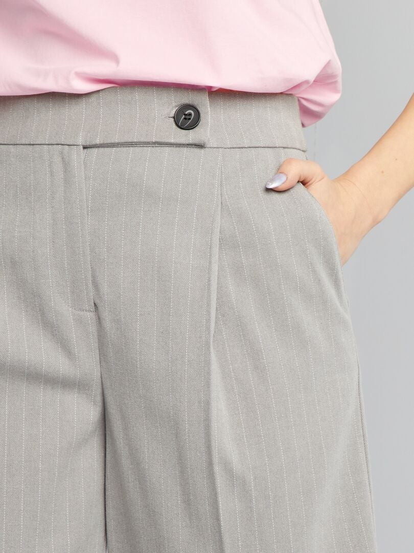 Flared/bootcut flanellen broek - GRIJS