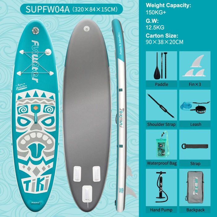 Tavola da paddle gonfiabile FunWater SUPFW04A Tiki da 320 cm (10'6
