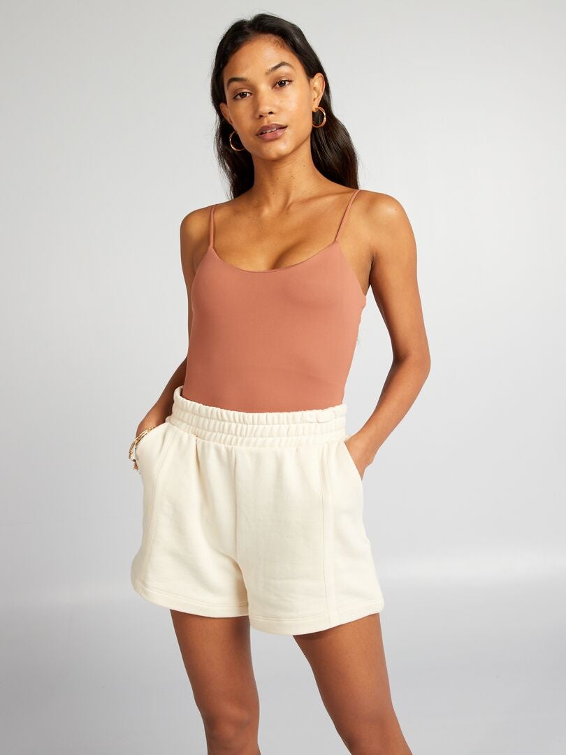 Body de neoprene com alças finas - ROSA