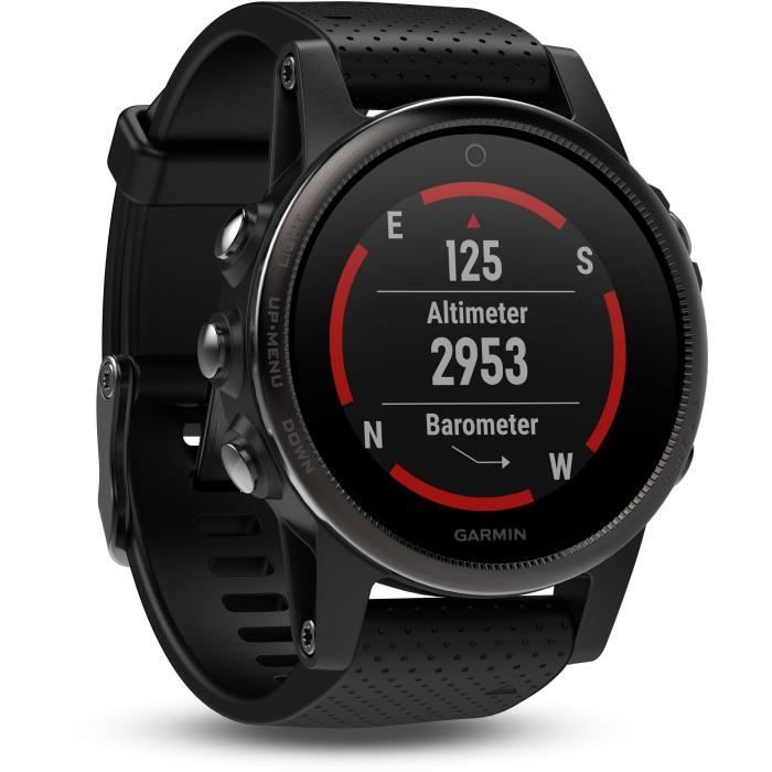 GARMIN Fenix 5S Sapphire Black GPS Watch with Heart Rate Monitor and Multisport Functionality - Black