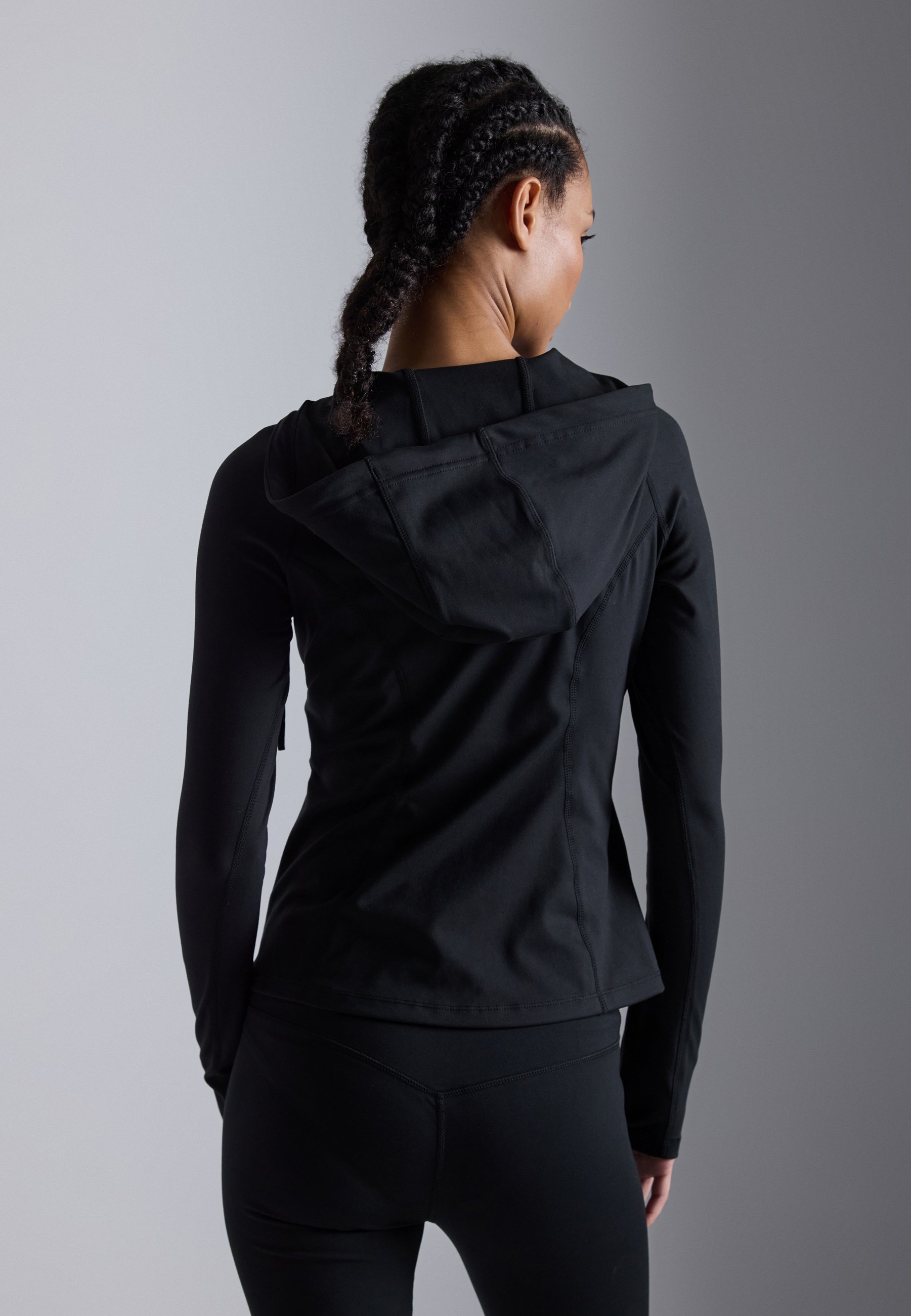 Even&Odd Active Sport-Sweatshirt mit Kapuze und Reißverschluss – Schwarz