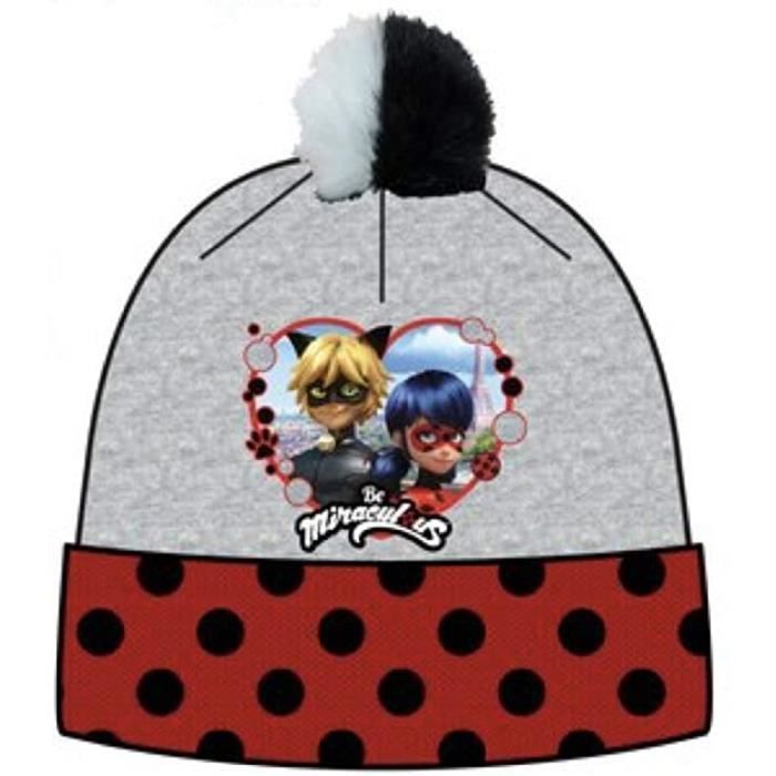 Bonnet - LADYBUG - MIRACULOUS - Gris - Acrylique - Enfant Fille - Automne/Hiver