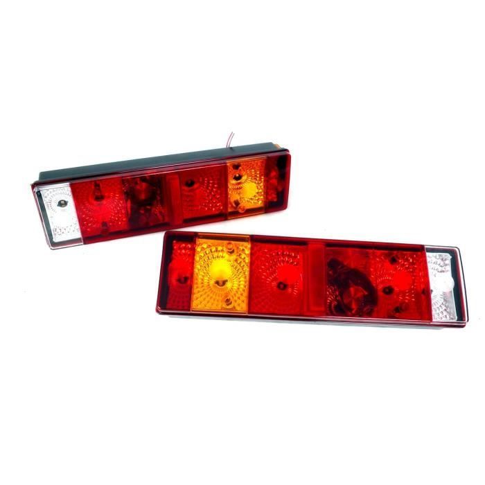 2 luces traseras de 12V/24V para chasis de autocaravana, camión, caravana, remolque, volquete, furgoneta, bombillas de 470mm.