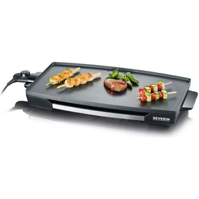 Piastra grill SEVERIN - KG2397 - Superficie di cottura 32,5x59,5 cm - Piastra in ghisa antiaderente - 2200 W