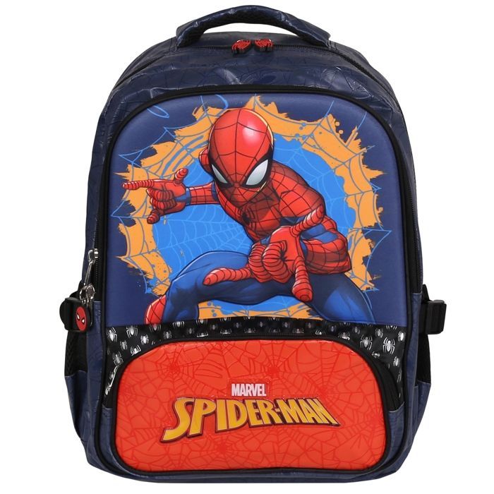 MARVEL Spider Man RENFORCÉ Sac à dos scolaire, CARTABLE pour garçon, pochette pour ORDINATEUR PORTABLE 41x30x15cm