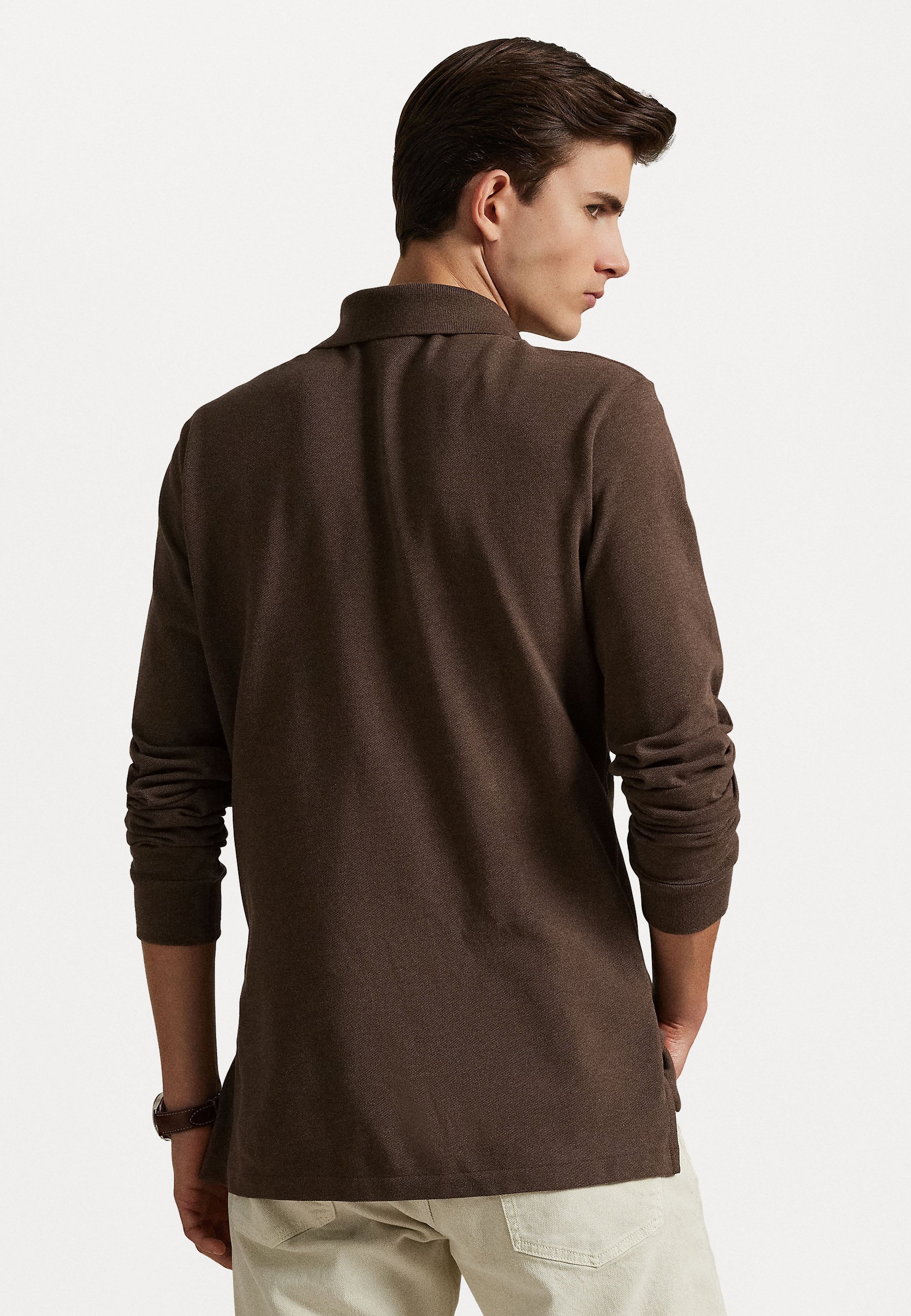 Polo Ralph Lauren CUSTOM SLIM FIT MESH POLO SHIRT - Polo - marrone noce mélange