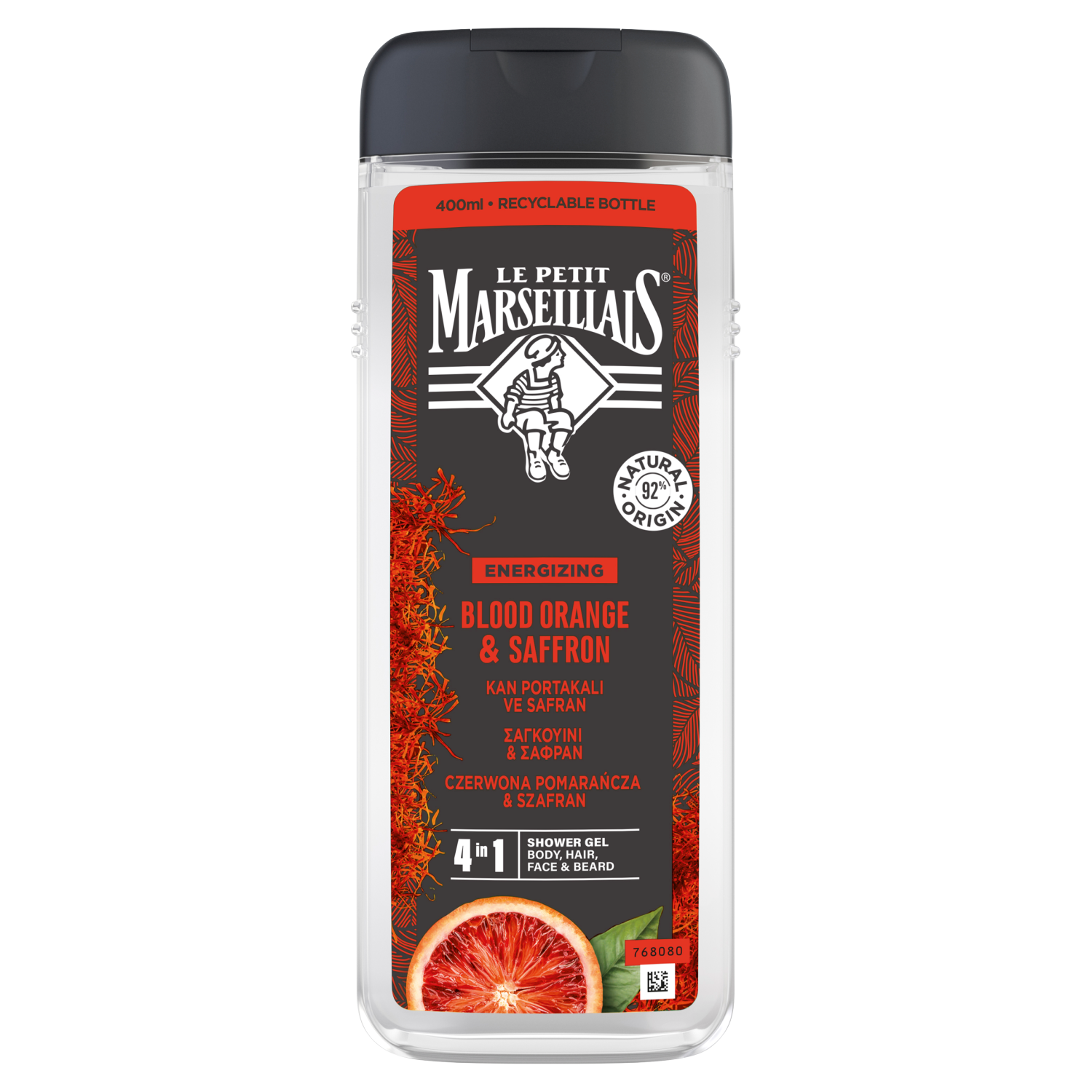 Le Petit Marseillais shower gel for men 400ml Blood Orange and Saffron