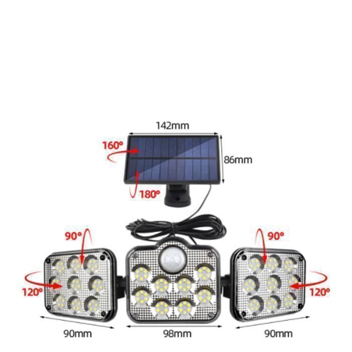 Lampada solare da esterno a LED KENLUMO 138 con sensore di movimento e telecomando.