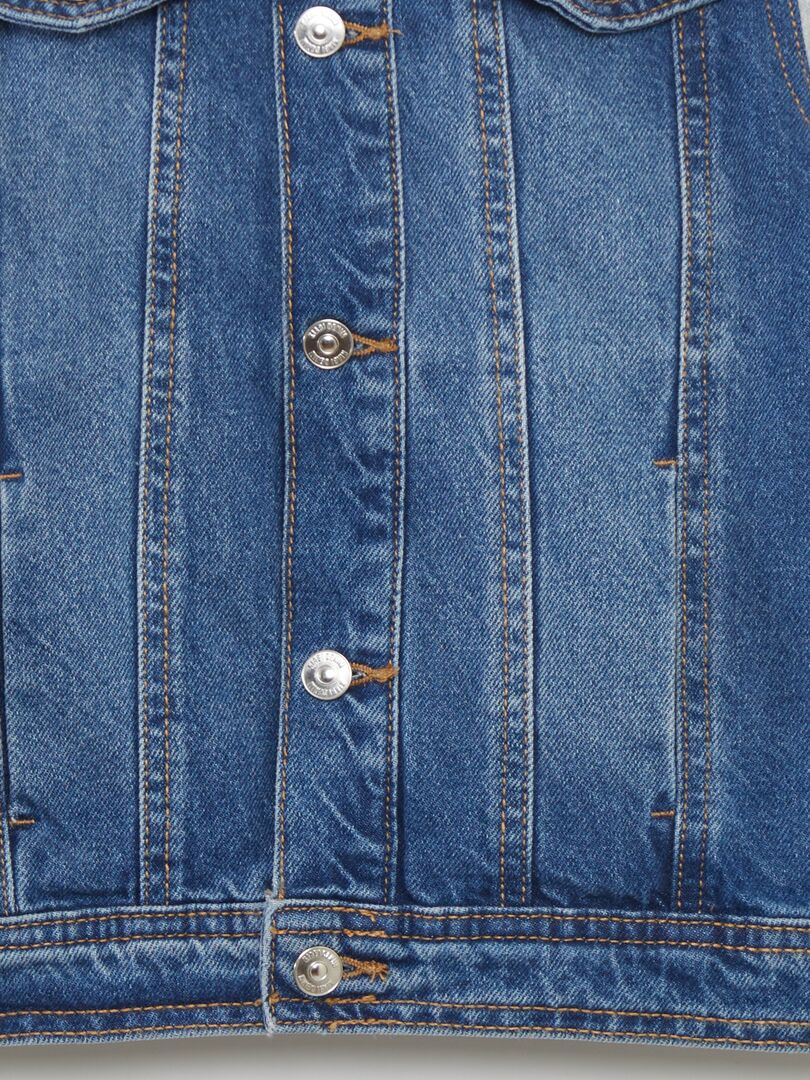 Chaqueta con capucha bicolor - AZUL