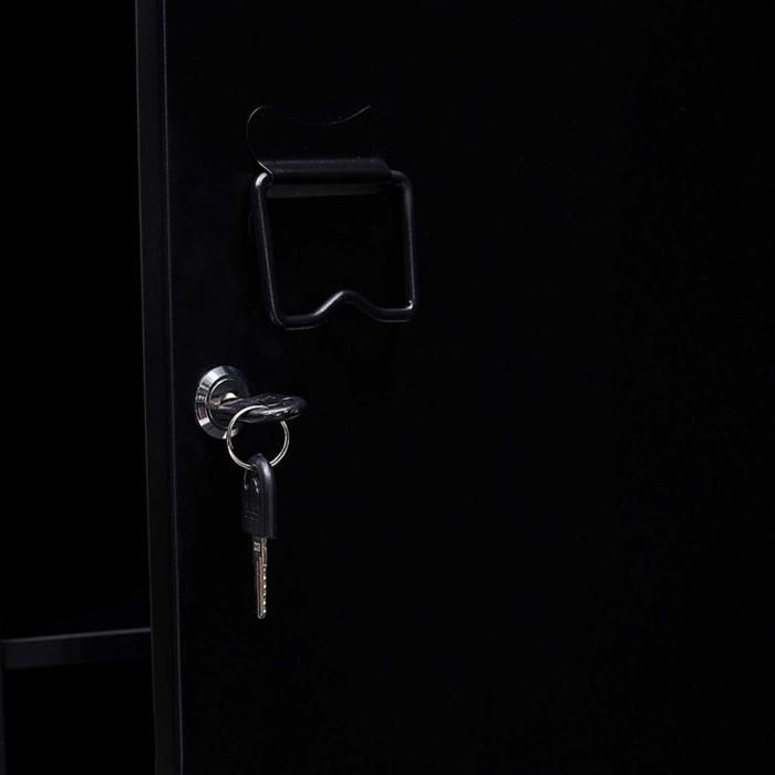 IDMARKET Armoire vestiaire ESTER 1 porte métal noir design industriel