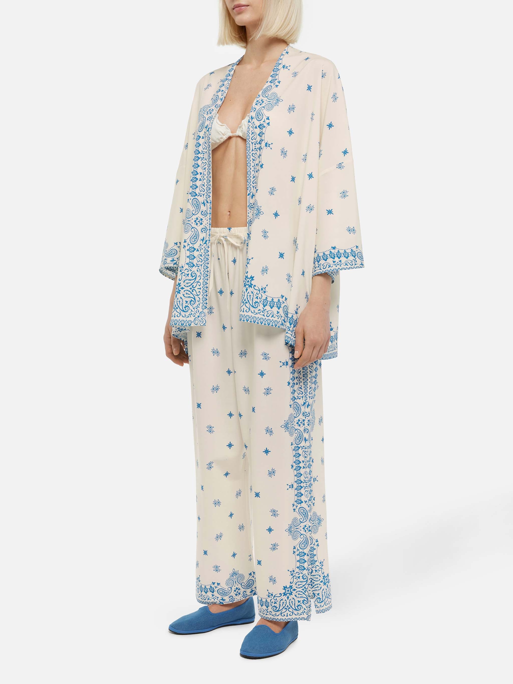 Milos kimono-jasje met geplaatste bandana-print