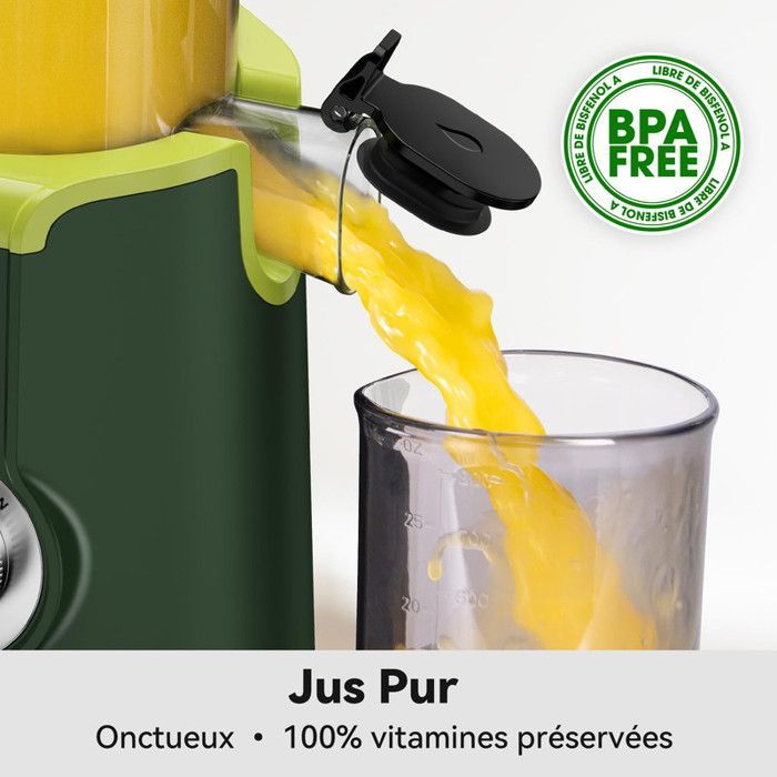 No Preparation Juicer, Quick Cleaning and Installation, 115mm Slow Juicer, 99% Juice Yield, 1.2L