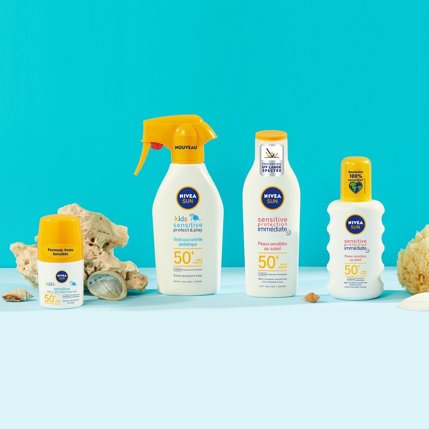 NIVEA Protection solaire Spray peaux sensibles FPS50+