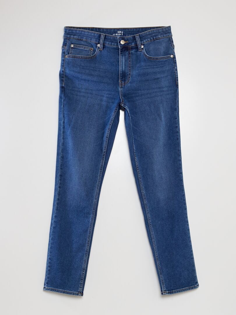 Pantalones vaqueros ajustados elásticos - Talla L32 - Azul