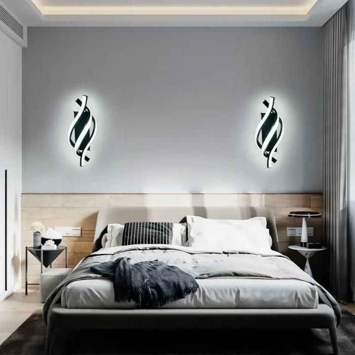 DELIPOP Applique Murale LED 19W 2500lm 6500K Lampe Murale Intérieur Moderne Noir Aluminium Pour Couloir Chambre Escalier