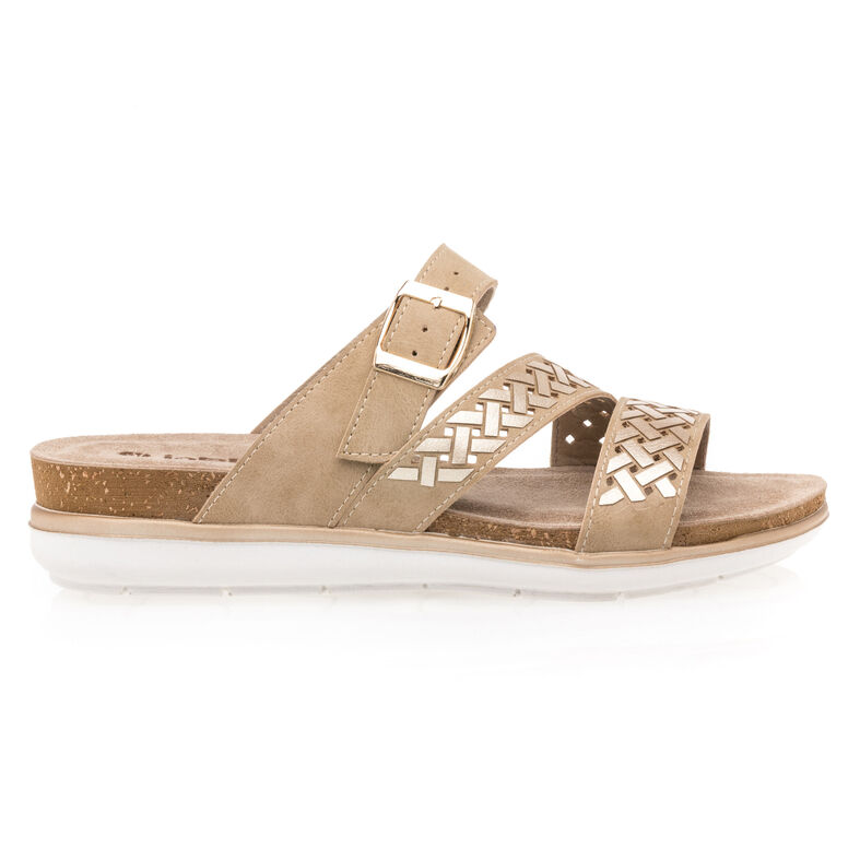 Zuecos/mules beige para mujer